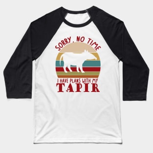 Sunset vintage tapir retro design Baseball T-Shirt